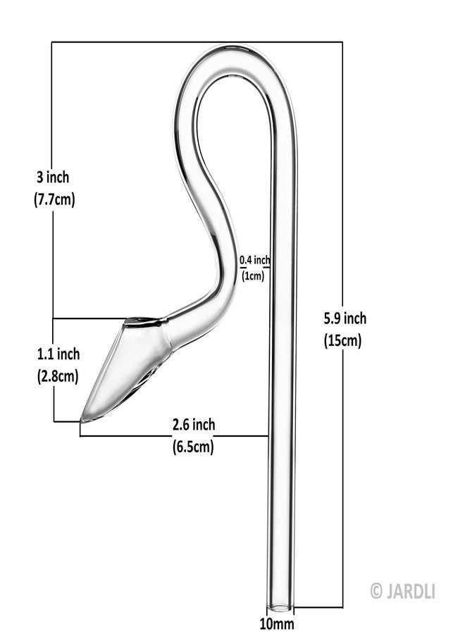 JARDLI Glass Mini Lily Pipe Violet Outflow 10mm for 9/12mm (3/8'' ID) Tubing - Nano Aquarium Planted Tank - Image 2